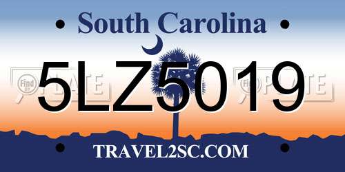 5LZ5019 South Carolina License Plate