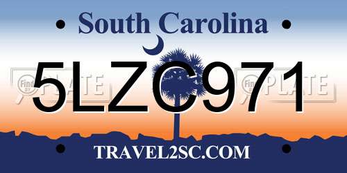 5LZC971 South Carolina License Plate