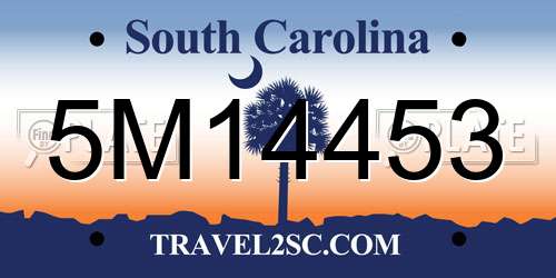 5M14453 South Carolina License Plate