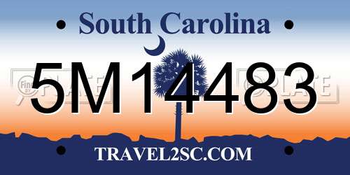 5M14483 South Carolina License Plate