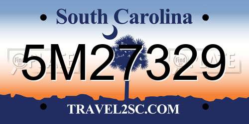 5M27329 South Carolina License Plate
