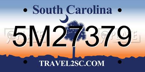 5M27379 South Carolina License Plate