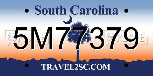 5M77379 South Carolina License Plate