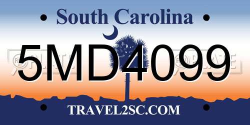 5MD4099 South Carolina License Plate