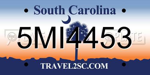 5MI4453 South Carolina License Plate
