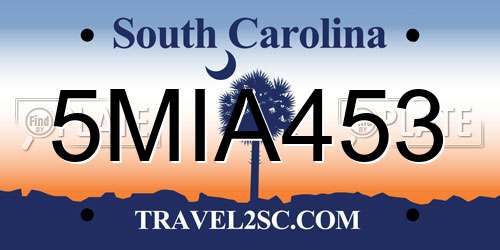 5MIA453 South Carolina License Plate