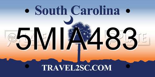 5MIA483 South Carolina License Plate