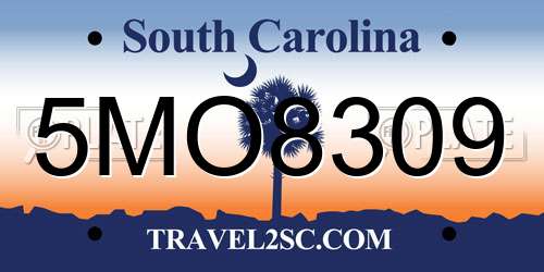5MO8309 South Carolina License Plate