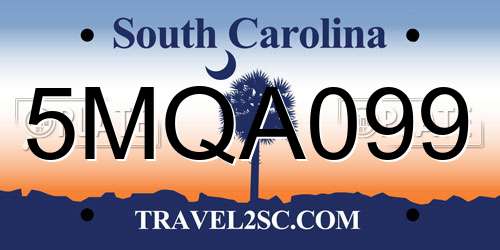 5MQA099 South Carolina License Plate