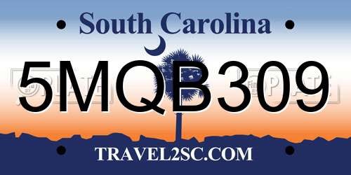 5MQB309 South Carolina License Plate