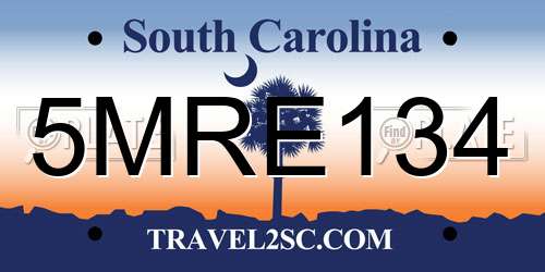 5MRE134 South Carolina License Plate