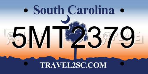 5MT2379 South Carolina License Plate