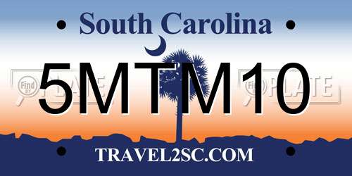 5MTM10 South Carolina License Plate
