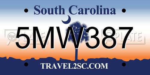 5MW387 South Carolina License Plate