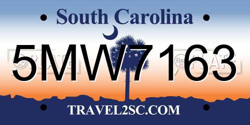 5MW7163 South Carolina License Plate