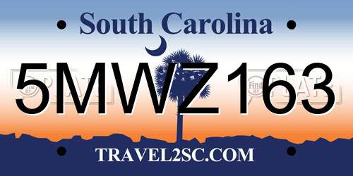 5MWZ163 South Carolina License Plate