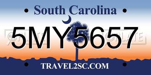 5MY5657 South Carolina License Plate