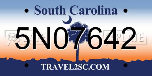 5N07642 South Carolina License Plate
