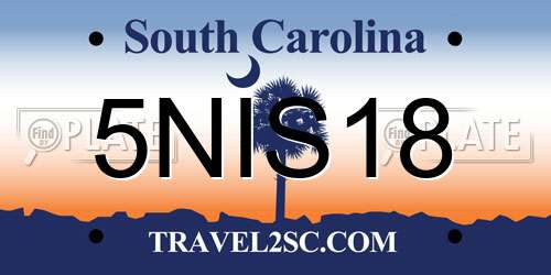 5NIS18 South Carolina License Plate