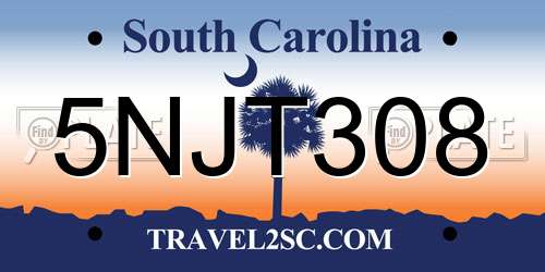 5NJT308 South Carolina License Plate