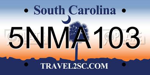 5NMA103 South Carolina License Plate