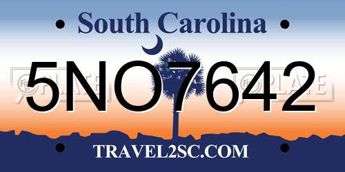 5NO7642 South Carolina License Plate