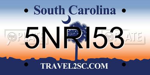 5NRI53 South Carolina License Plate