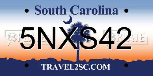 5NXS42 South Carolina License Plate