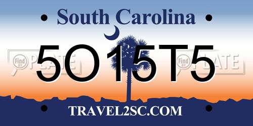 5O15T5 South Carolina License Plate