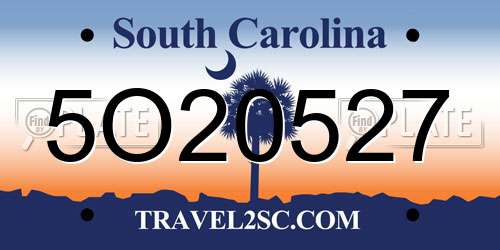 5O20527 South Carolina License Plate