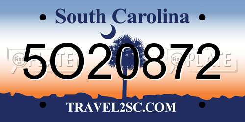 5O20872 South Carolina License Plate