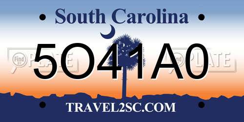5O41A0 South Carolina License Plate