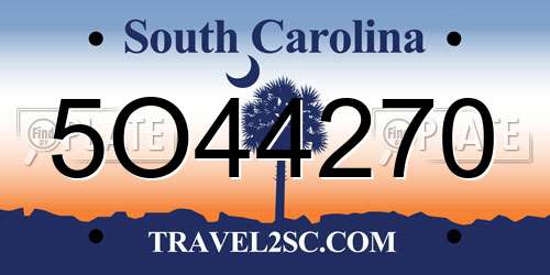 5O44270 South Carolina License Plate