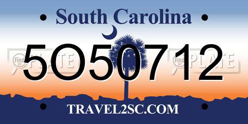 5O50712 South Carolina License Plate