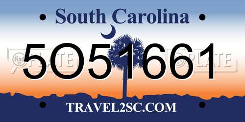 5O51661 South Carolina License Plate