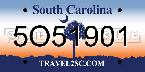 5O51901 South Carolina License Plate