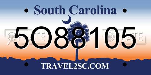 5O88105 South Carolina License Plate