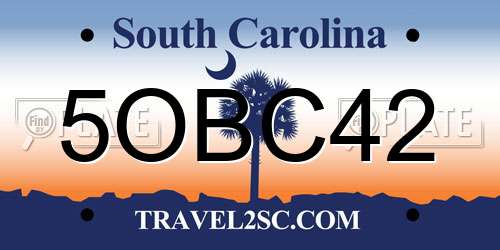 5OBC42 South Carolina License Plate