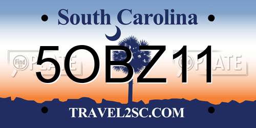 5OBZ11 South Carolina License Plate