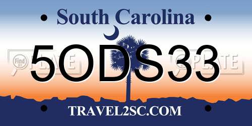 5ODS33 South Carolina License Plate
