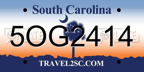 5OG2414 South Carolina License Plate