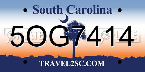 5OG7414 South Carolina License Plate