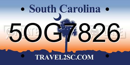 5OG7826 South Carolina License Plate