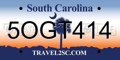 5OGT414 South Carolina License Plate