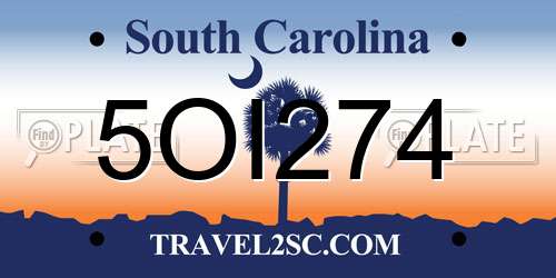 5OI274 South Carolina License Plate