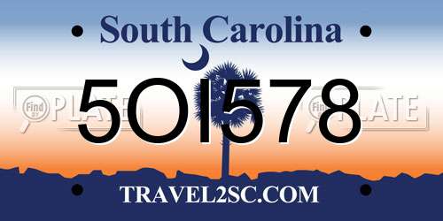 5OI578 South Carolina License Plate