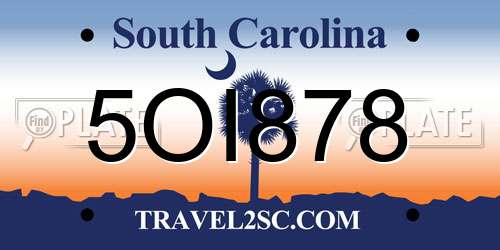 5OI878 South Carolina License Plate