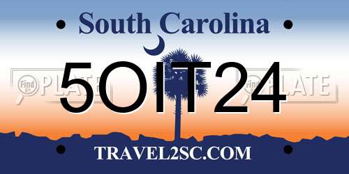 5OIT24 South Carolina License Plate