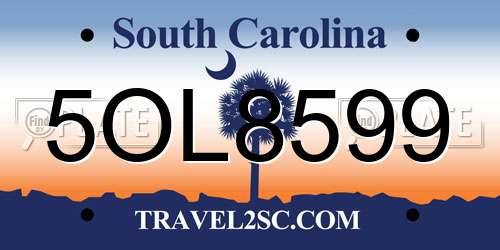5OL8599 South Carolina License Plate