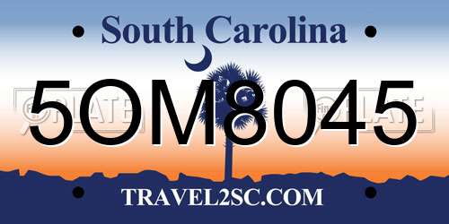5OM8045 South Carolina License Plate